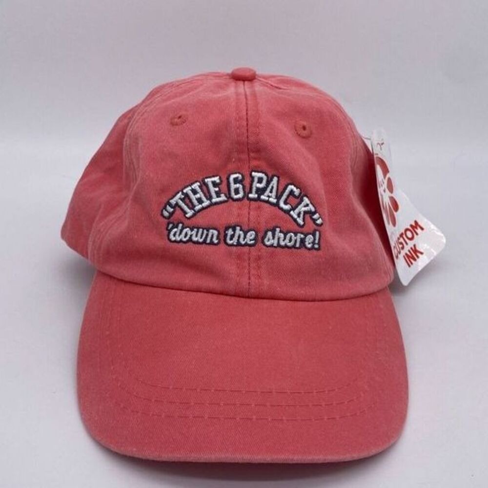 Adams Hat Cap Strap Back Pink White Adjustable Baseball Outdoor Casual Mens NEW